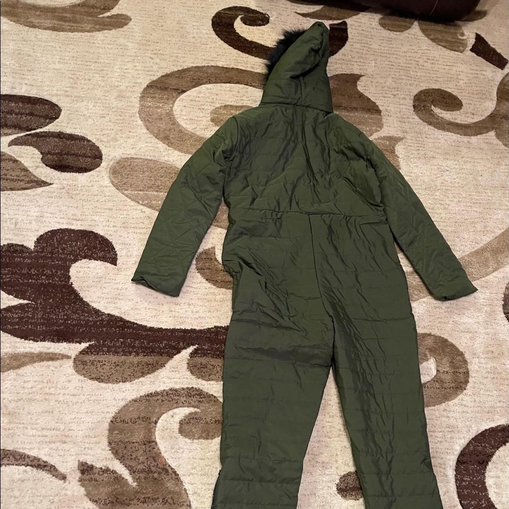 olive green snow suit